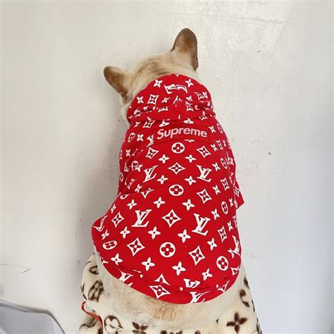 supreme louis vuitton dog hoodie